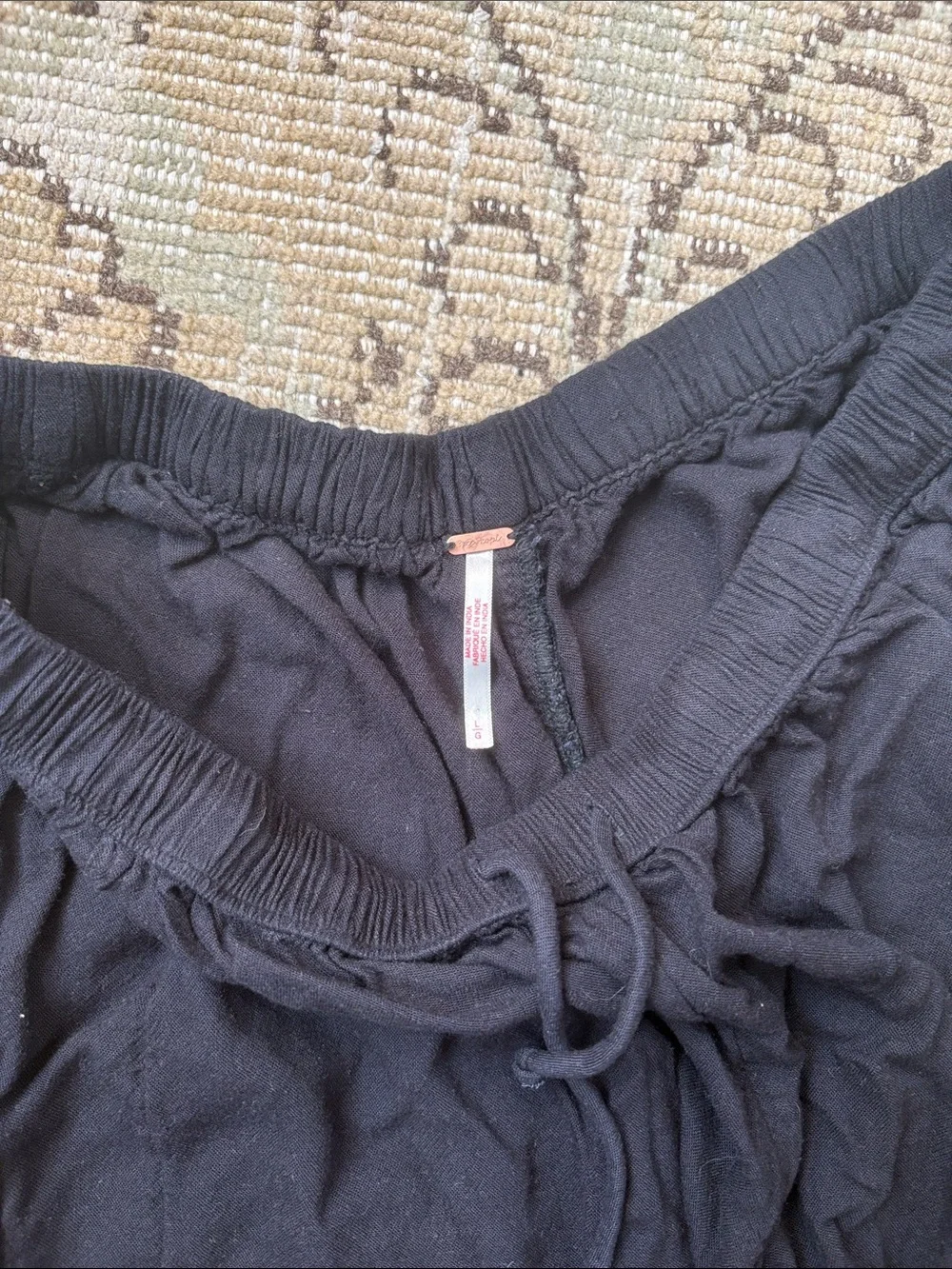 Free People Black Oversized Harem Joggers with Drawstring - Picture 2 of 3